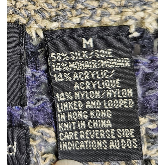 Y2K Sigrid Olsen Silk Mohair Women Cardigan Sweater Handknit Crochet Cabincore M - Picture 8 of 12